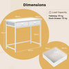 Computer Desk Home Office Desk with 4 Hanging Hooks-White