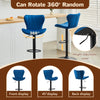 2x 360° Swivel Bar Stools Velvet Gas Lift Chairs Kitchen Pub Chair