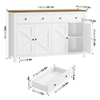 Sideboard Storage Cabinet White 2 Large Drawers 4 Doors Kitchen Living Room Unit