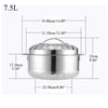 3X Insulated Cold Hot Pot Set Stainless Steel Food Warmer Container 5L 7.5L 10L