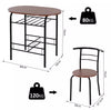 Small Table and 2 Chairs Rustic Metal Compact Breakfast Dining Furniture Bar Set