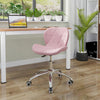 Computer Desk Chair Office Cushioned Chair Chrome Legs Swivel Fabric/PU/Velvet