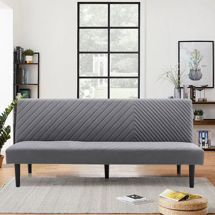 3 Seater Click-Clack Soft Fabric Sofa Bed Home Office Furniture Recliner Couch