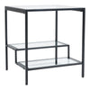 Square Tempered Glass Side Table Coffee Table Nightstand Living Room Bedroom