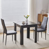 Small Space Dining Set 3Pcs Square Dining Table+ 2 Dining Chair Set Black Wooden