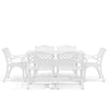7 Piece Patio Dining Set with Garden Umbrella Table & 6 Chairs Outdoor Furniture