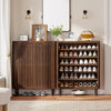Shoe Cabinet with Shutter Doors, 6-Tier Entryway Shoe Cabinet Rack Organizer