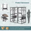 Large Wooden Cat House Kitten Cage Enclosure Walk-in Cat Kennel with 7 Platforms