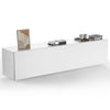 140cm White Floating TV Unit Cabinet Wall Mounted TV Stand with LED Lights UK