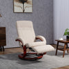 360° Swivel Recliner Chair with Footrest, 135° Manual Reclining Armchair Beige