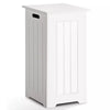 Large Wooden Laundry Bin Storage Basket White Storage Cupboard w/ Lid