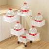2-6Tier Kitchen Storage Trolley Rolling Cart w/ Rotating Baskets,Lockable Wheels