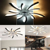 Adjustable Wind Speed Ceiling Fan with Dimmable LED Light Remote Control Bedroom