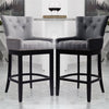 Upholstered Bar Stools Tufted Mid Century Accent Footrest Kitchen Counter Chairs