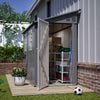 BIRCHTREE 4x8ft Lean To Garden Shed Metal Storage Tool House Pent Roof Grey