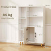 119 cm Floor Bookshelf Office Bookcase w/ Storage Cabinet-White