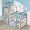 Wooden Bunk Beds Treehouse Bed Frame 3FT Single Cabin Kids Sleeper House Canopy