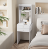 Modern Dressing Vanity Table with LED Light Mirror Fold-up Side Panel 2 Drawers