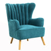 Modern Linen Fabric Armchair with Footstool Stool Single Sofa Oyster Back Chair