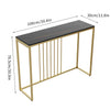 Marble Kitchen Breakfast Bar Table Counter Dining Table High Desk w/ Metal Frame
