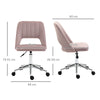Vinsetto Mid-Back Swivel Home Office Chair Scallop Computer Chair Pink