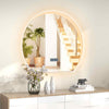 Half Circle LED Bathroom Mirror w/ Touch Switch & 3-Color Lights