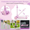 Folding Scooter Toddlers LED Lighted Kick Scooter 3-wheeled Kickboard Rose