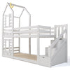 Kids Toddlers Bunk Bed Double Pine Wooden High Sleeper 3FT Single Size Bed Frame