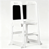 3-in-1 Wooden Kids Step Stool Toddler White Learning Tower Kitchen Helper