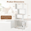 Indoor Modern Pet House Corner Bookshelf with Storage-White