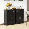 Floor Storage Cabinet Modern Buffet Sideboard with Drawer & Doors-Black
