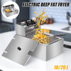 10L Commercial Electric Deep Fryer Fat Chip Frying Pan & Basket Stainless Steel