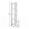 White Tallboy Bookcase 5-Tiers Bookshelf Tall Storage Shelving Unit Display Rack