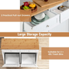 Tilt Out Trash Cabinet White Bin Holder with Drawers Storage Unit for Kitchen