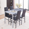 4x Black Faux Leather Padded Seat Dining Chairs Footrest Bar Dining Room Kitchen
