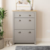 Lancaster Shoe Cabinet 2 Door 1 Drawer Storage Unit Hallway Cream Grey living