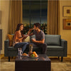 Modern 3-Seater Sofa Fabric Upholstered Couch Sofas for Bedroom Grey