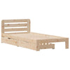 Bed Frame without 90x190 Solid Wood Pine O4G8