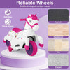 12V Electric Car Ride On Car Horse Riding Mode Music Unicorn Toy-Rose