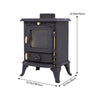 Fireplace Cast Iron Heater Home Log Burning Flame Effect Living Room Stove 4500W