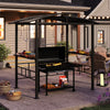 248 x 150 cm Patio Double-Tiered BBQ Canopy Tent-Black