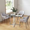 Modern Clear/Black Glass Round Dining Table With Metal Legs Kitchen Furniture