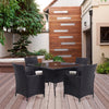 Square Round Rattan Coffee Table with 2/4 Chairs Set Bistro Outdoor Garden Patio