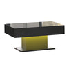 High gloss Coffee Table with RGB LED Lights Living Room Cocktail Table Black