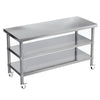 Mobile Stainless Steel Commercial Kitchen Work Tops Unit Food Prep Work Tables
