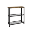 Small Console Table Vintage Industrial Sideboard Rustic Metal Narrow Shelf Unit