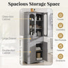 Kitchen Pantry Cabinet 160cm Bathroom Storage Cabinet-Grey