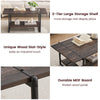 2-Tier Large Wood Coffee Table with Storage Shelf Living Room Furniture