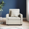 Folding Sofa Bed Fabric Cream Sleeper Pull Out Convertible Arm Chair Adjustable