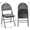 4 PCS Portable Folding Chairs Double Hinged Fabric Dining Chairs W/Footrest